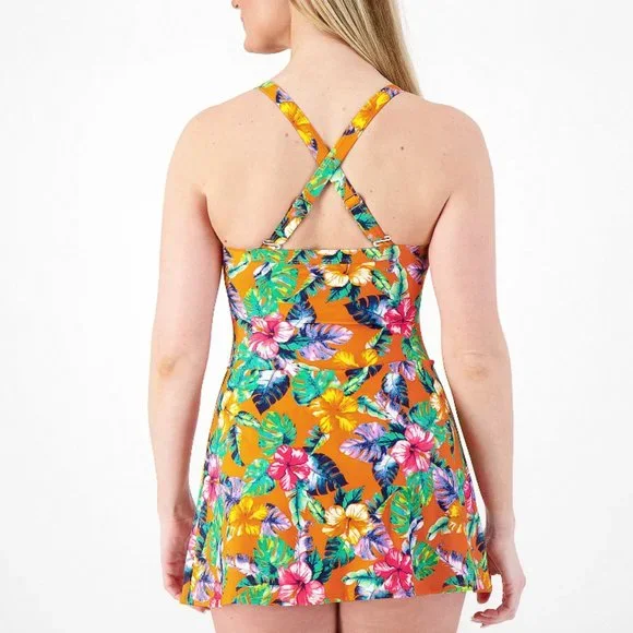 Denim & Co Beach Sweetheart Twist Front Swim Dress  6872 - Picture 3 of 4